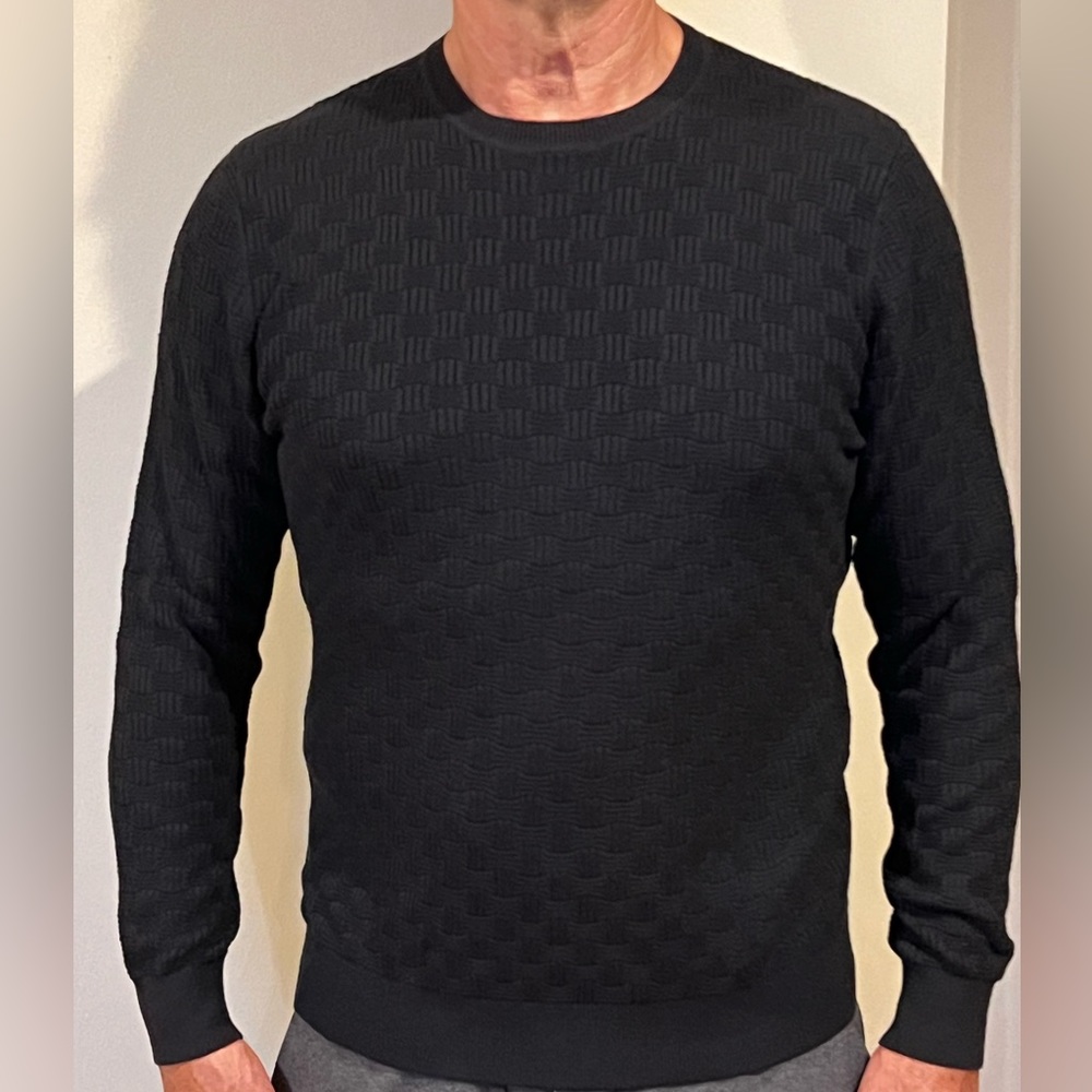 NWT Karl Lagerfeld Mens M Textured Knit Sweater -in Black / New - Sample